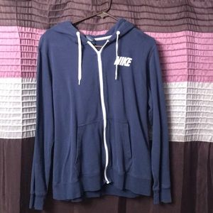Nike zip up hoodie-Navy
